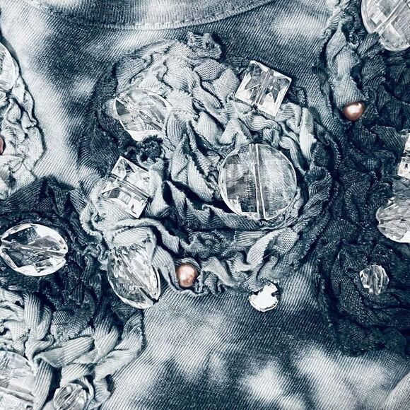 Style & Co Petite Blue Tie Dye Top   Sz L.  EUC - Picture 3 of 5